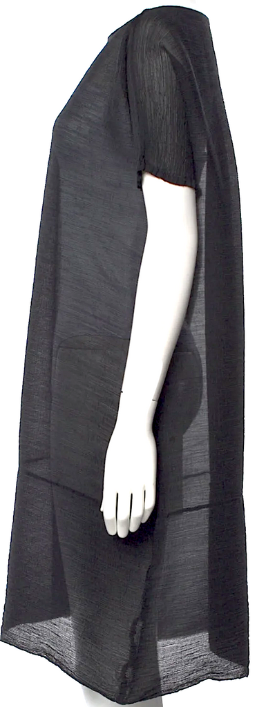 Issey Miyake Japan. "Cauliflower" Grey Bateau Neckline Knee-Length Dress