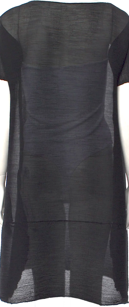 Issey Miyake Japan. "Cauliflower" Grey Bateau Neckline Knee-Length Dress