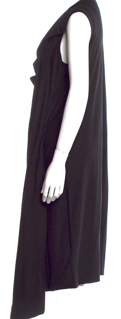 IVAN GRUNDAHL Copenhagen.Black Cotton/Spandex Cowl Neck Midi Length Dress