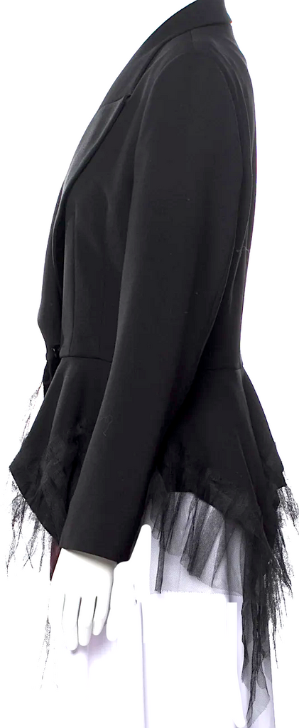 IVAN GRUNDAHL COPENHAGEN. Black Viscose Blend Mesh Accents Blazer