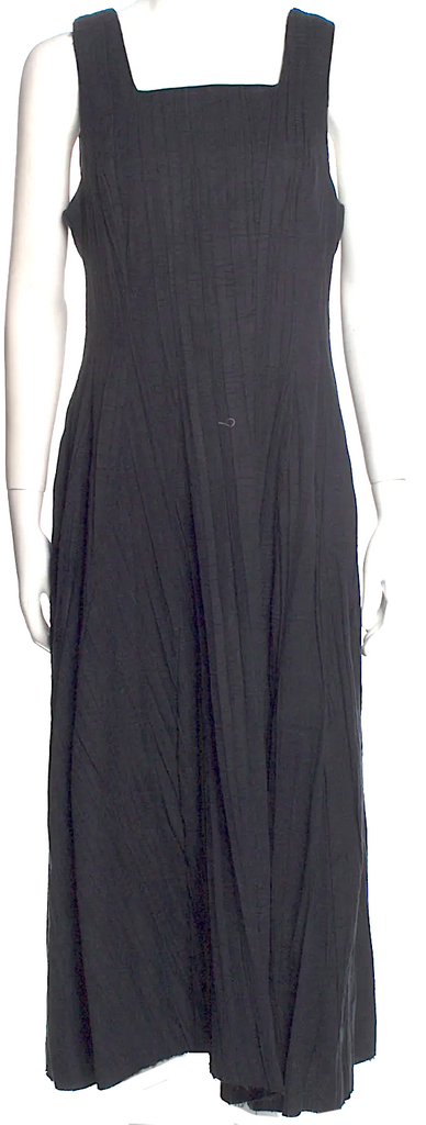 Ivan Grundahl Copenhagen. Black Cotton Blend Square Neckline Long Dress