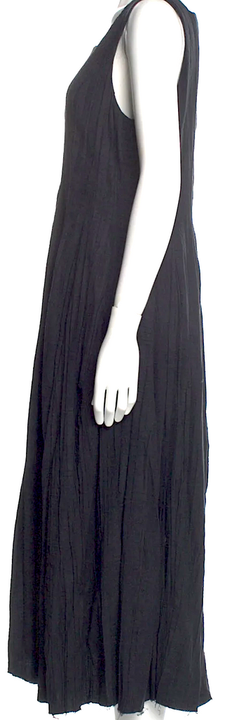 Ivan Grundahl Copenhagen. Black Cotton Blend Square Neckline Long Dress