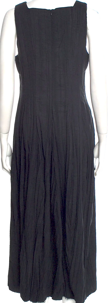 Ivan Grundahl Copenhagen. Black Cotton Blend Square Neckline Long Dress