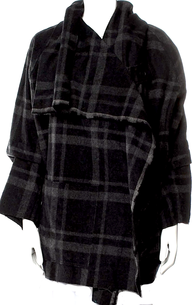 Ivan Grundahl Copenhagen. NEW W/TAG. Black Plaid Print Coat