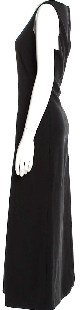 Ivan Grundahl Copenhagen. Black PolyTech Fabric Scoop Neck Long Dress