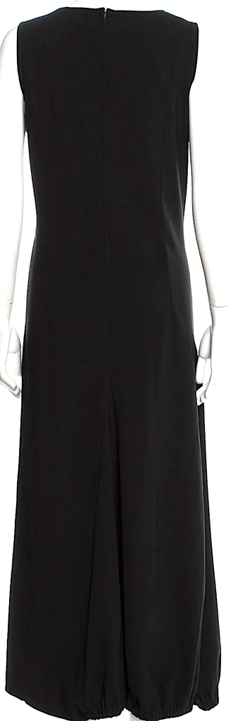 Ivan Grundahl Copenhagen. Black PolyTech Fabric Scoop Neck Long Dress