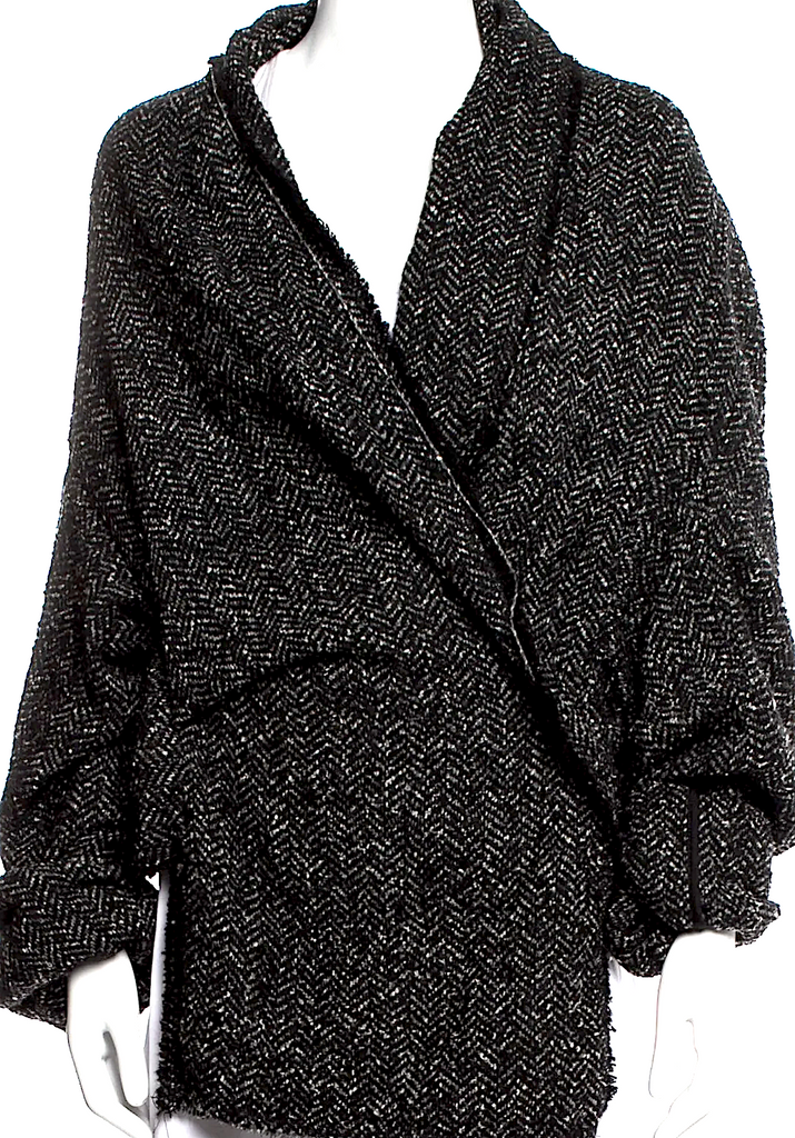 Ivan Grundahl Copenhagen. Black Wool Blend Tweed Pattern Jacket