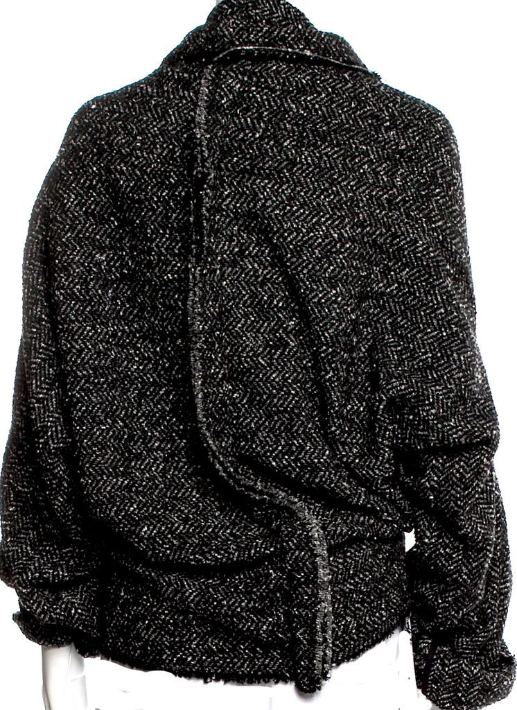 Ivan Grundahl Copenhagen. Black Wool Blend Tweed Pattern Jacket