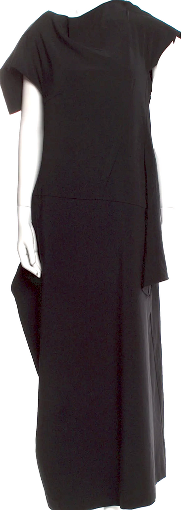 Ivan Grundahl Copenhagen. Black Polytech "Deformed" Long Dress