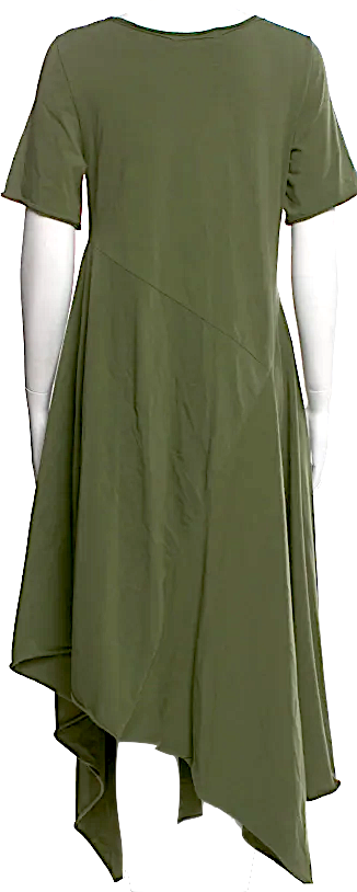 Ivan Grundahl Copenhagen. Green Cotton/Elastane Blend Scoop Neck Long Dress