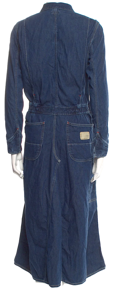 Kapital Japan. Blue Cotton Denim Long Shirtdress