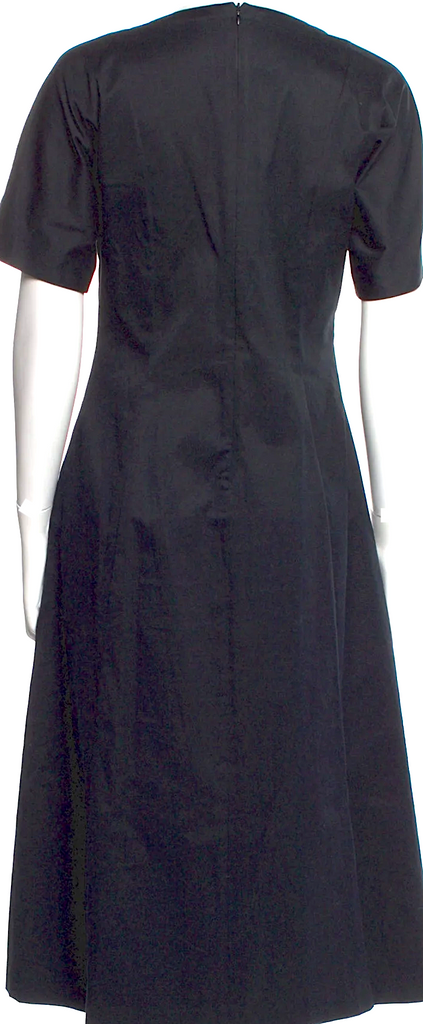 La Garçonne Moderne Cotton/Lycra Black Midi Length Dress