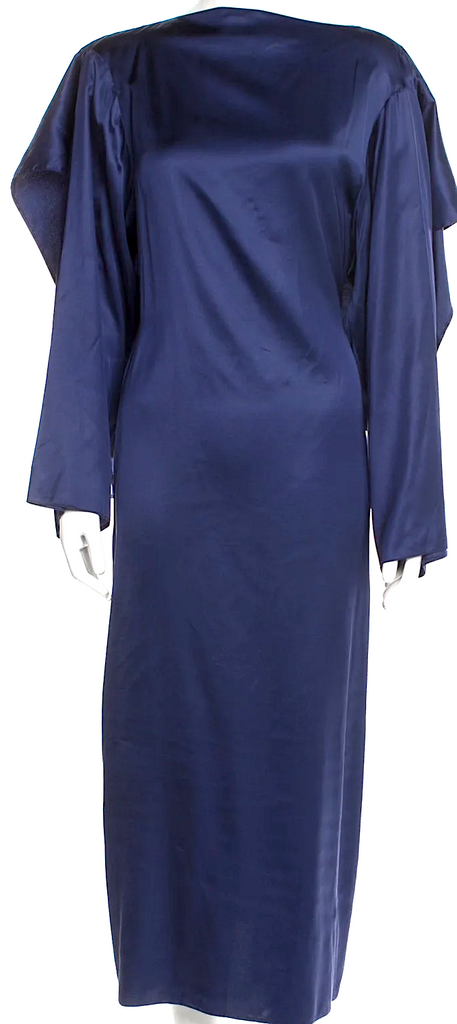 Maison Margiela PARIS. MM6 Blue Bateau Neckline Long Dress