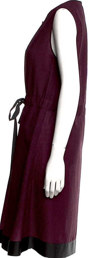 Maison Margiela Paris. MM6 Violet/Brown Cotton Blend Crew Neck Knee-Length Dress