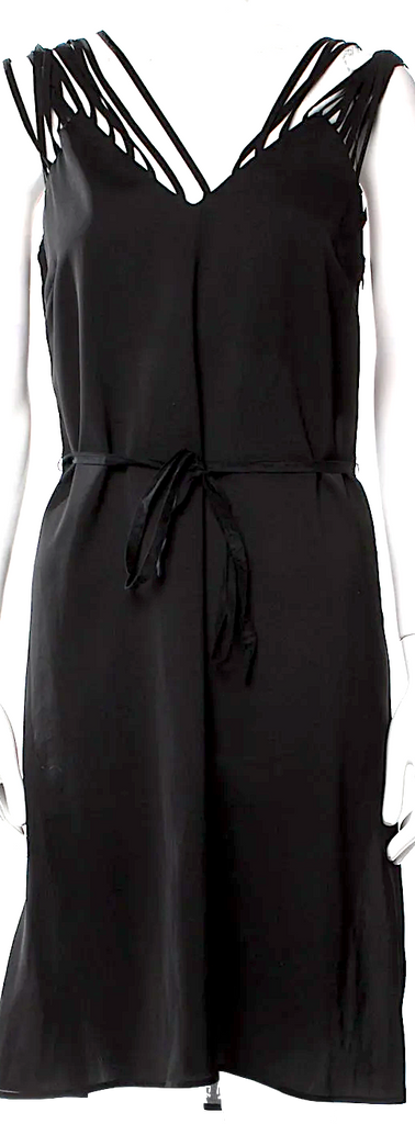 Maison Margiela Paris. MM6 Black V-Neck Knee-Length Dress