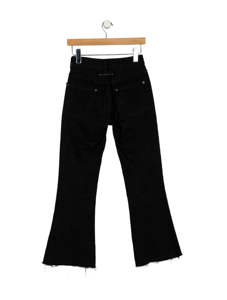 Maison Margiela MM6 Paris. Black Mid-Rise Wide Leg Jeans