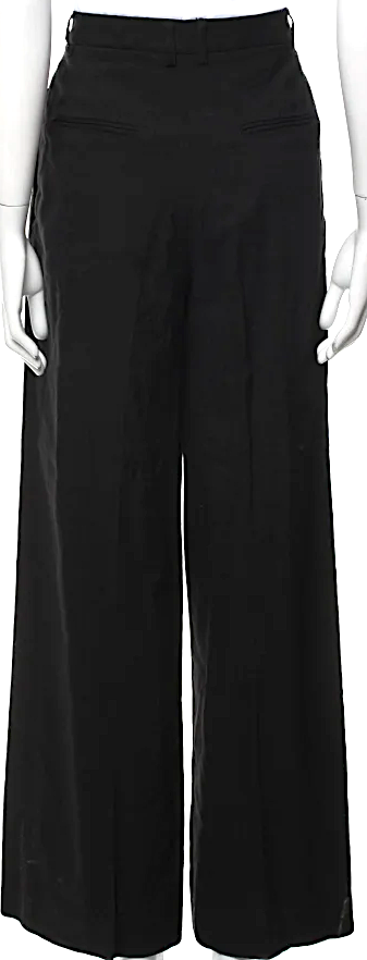 Nili Lotan NY. Black Cotton/Elastane Wide Leg Pants