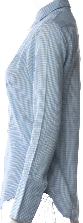 Nili Lotan NY. Plaid Print Long Sleeve Button-Up Top
