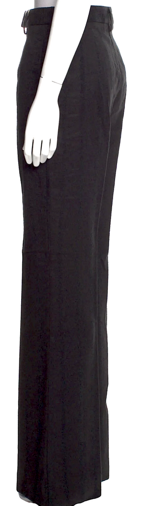 Nostrasantissima Italy. Black Cotton/Linen/Viscose Blend Wide Leg Pants
