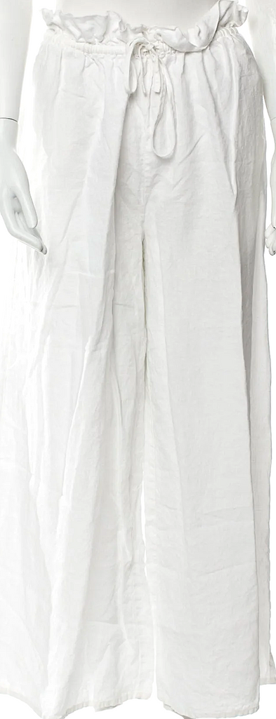 POSSE White Linen Wide Leg Pants