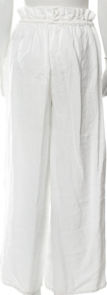 POSSE White Linen Wide Leg Pants