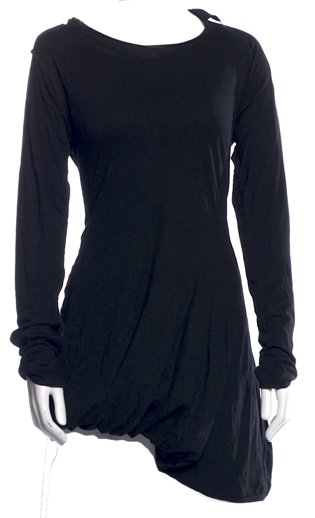 Rundholz Black Label. Black Asymmetrical Hem Cotton Blend Tunic