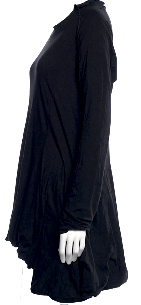 Rundholz Black Label. Black Asymmetrical Hem Cotton Blend Tunic