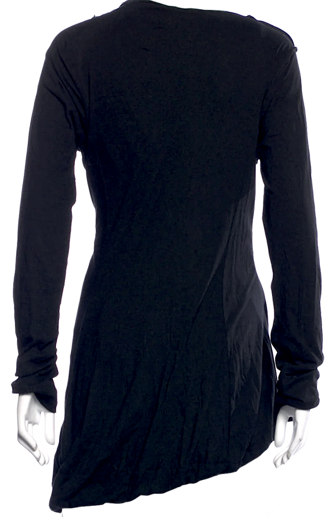 Rundholz Black Label. Black Asymmetrical Hem Cotton Blend Tunic