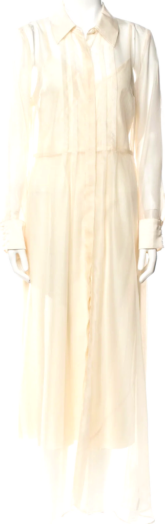 Reformation NY. Neutrals Color Poly Blend Midi Length Shirt Dress