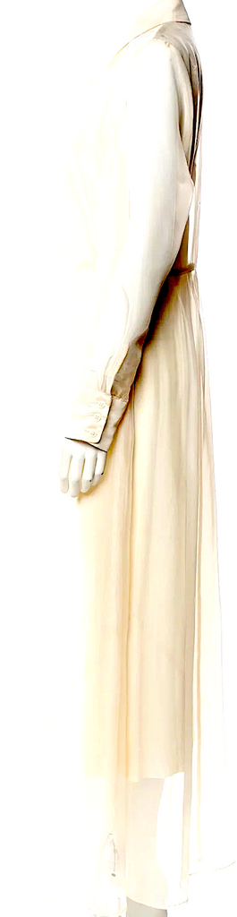 Reformation NY. Neutrals Color Poly Blend Midi Length Shirt Dress