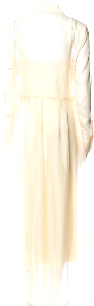 Reformation NY. Neutrals Color Poly Blend Midi Length Shirt Dress