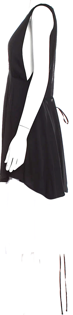 Reformation Black Viscose Plunge Neckline Sleeveless Tunic