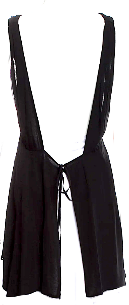 Reformation Black Viscose Plunge Neckline Sleeveless Tunic