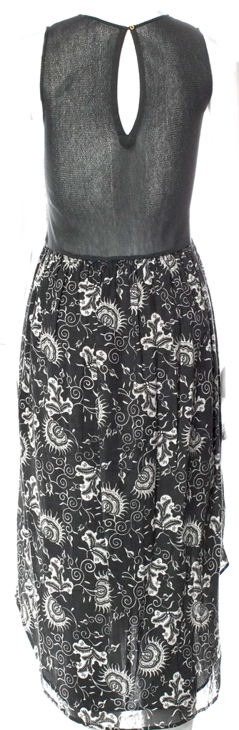 Ulla Johnson Grey Cotton Lace Printed Pattern Long Dress