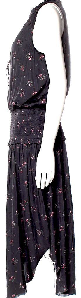 Ulla Johnson Black Floral Print Long Dress
