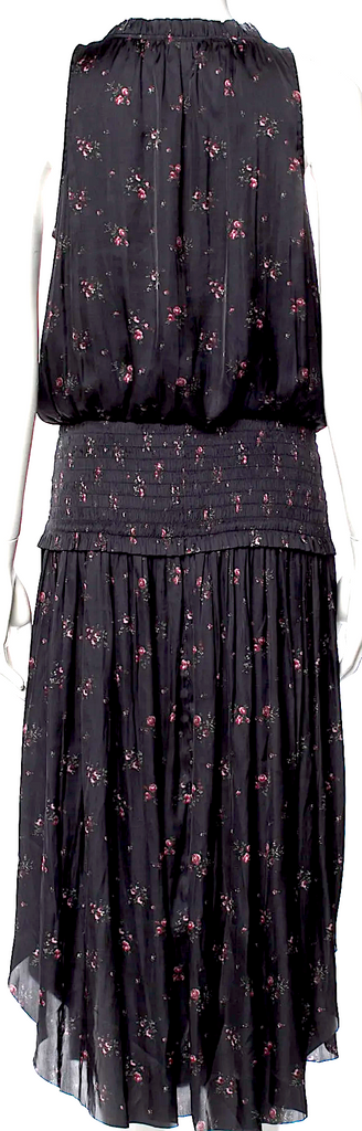 Ulla Johnson Black Floral Print Long Dress
