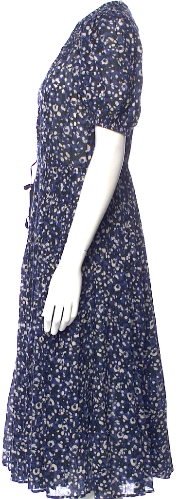 Ulla Johnson Blue Cotton Floral Print Midi Length Dress