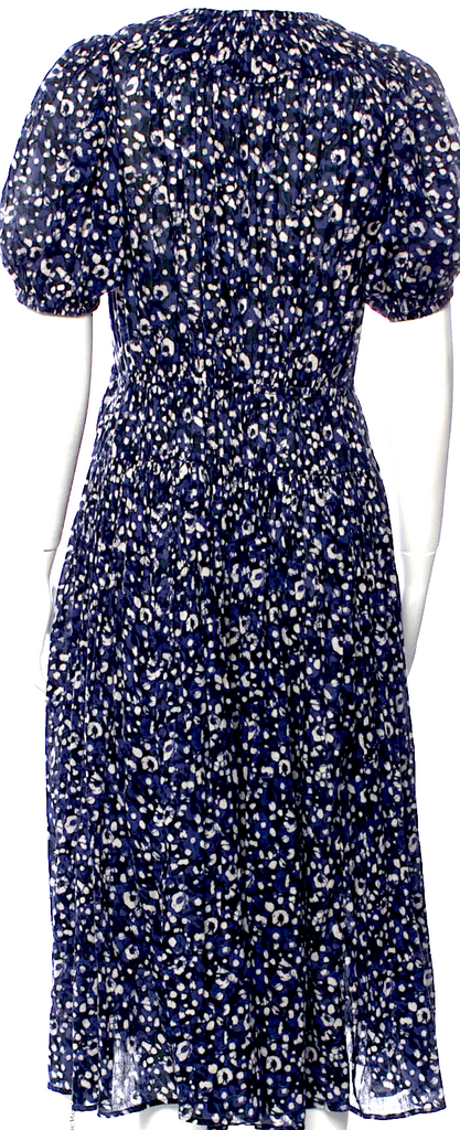 Ulla Johnson Blue Cotton Floral Print Midi Length Dress