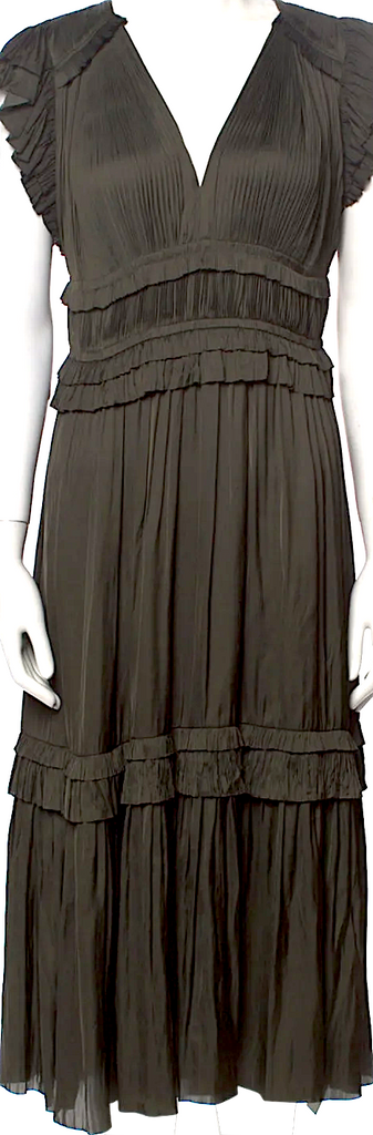 Ulla Johnson Plunge Neckline Midi Length Dress