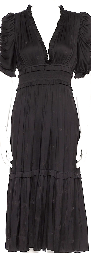 Ulla Johnson Black V-Neck Long Dress