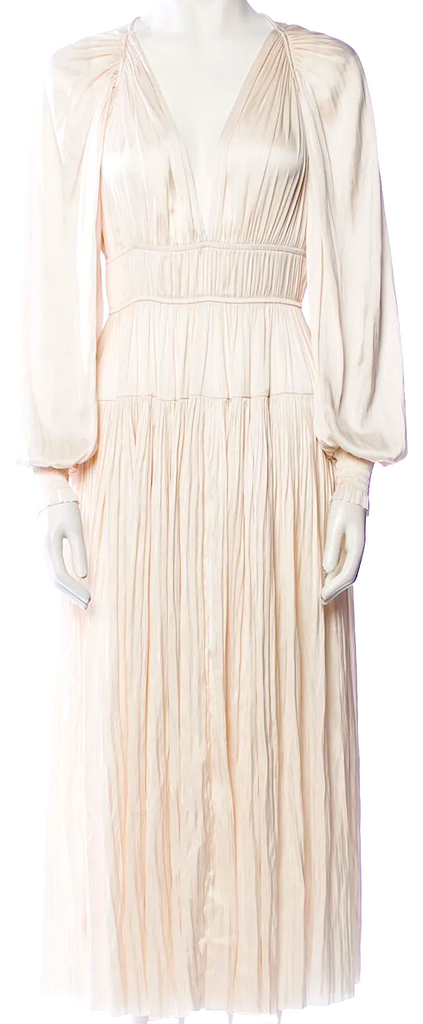 Ulla Johnson. Neutral Color Long Sleeves PolyTech Blend Long Dress