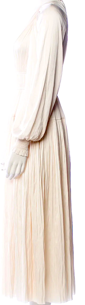 Ulla Johnson. Neutral Color Long Sleeves PolyTech Blend Long Dress
