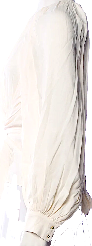 Ulla Johnson NY. Neutral Color Viscose Mock Neck Long Sleeve Blouse