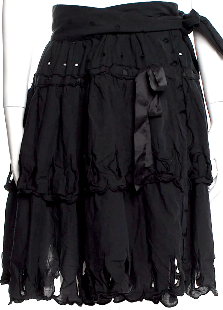 Vivienne Westwood Red Label UK. Black Cotton Knee-Length Skirt