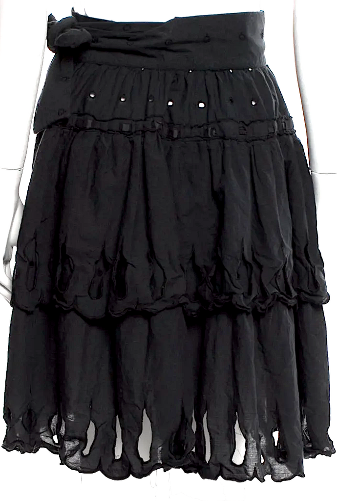 Vivienne Westwood Red Label UK. Black Cotton Knee-Length Skirt