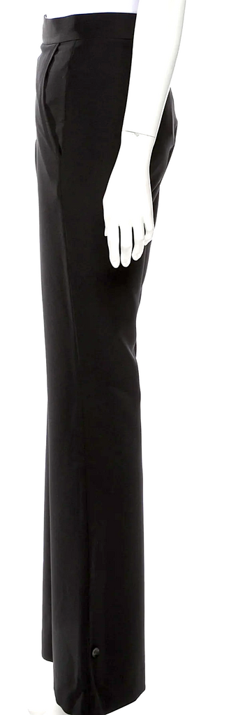 Viden. Totokaelo. Black Poly-Tech Straight Leg Boot Flare Pants