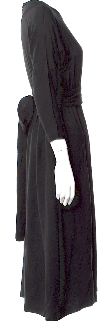 Black Crane. Black Rayon/Wool Jumpsuit