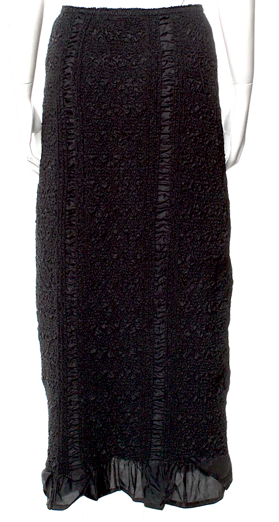 Yoshiki Hishinuma Japan. Black Ruffle Embellishment Long Skirt