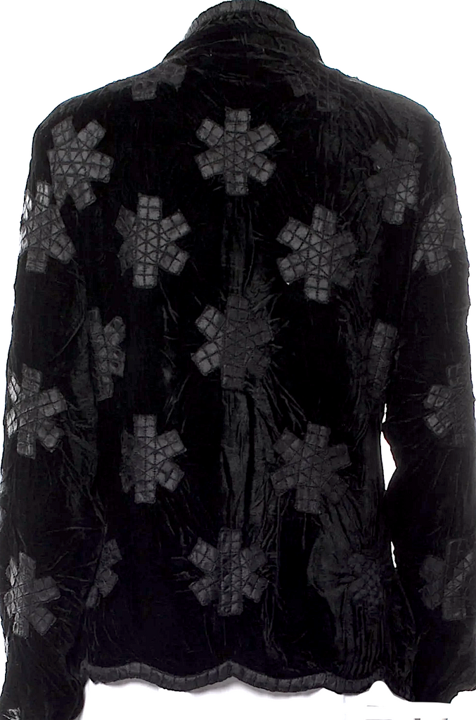 Yoshiki Hishinuma Japan. Vintage Printed Black Rayon Blend Jacket