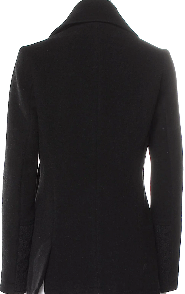 Yohji Yamamoto Japan. Y's Black Wool Blend Peacoat